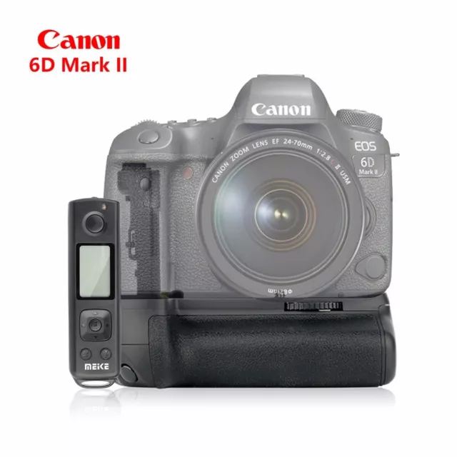 Meike MK-6DII Pro Battery Grip Built-in 2.4G Remote Control For Canon 6D Mark II