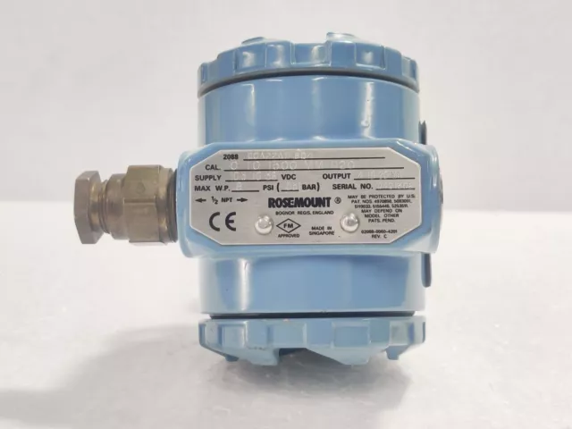 Rosemount 2088 G0A22A1E8Q4 Cal. 0 To 1500 MM H20 Pressure Transmitter 2