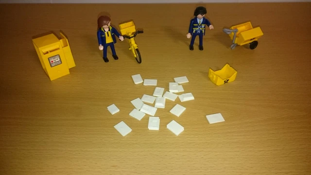 Playmobil 4403 Les commerçants -Postiers -Boite aux lettres - Jeux & Jouets