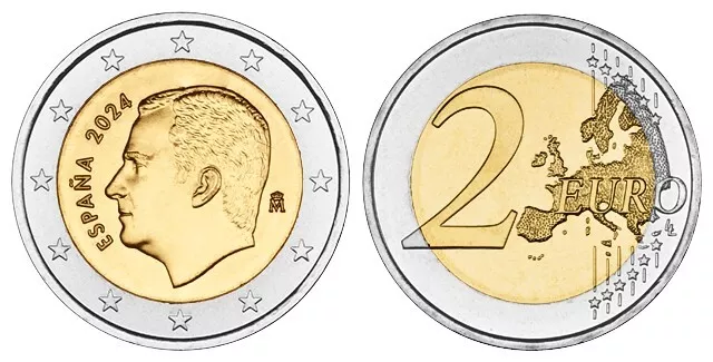 SPANIEN 2 EURO KURSMÜNZE 2024 bankfrisch