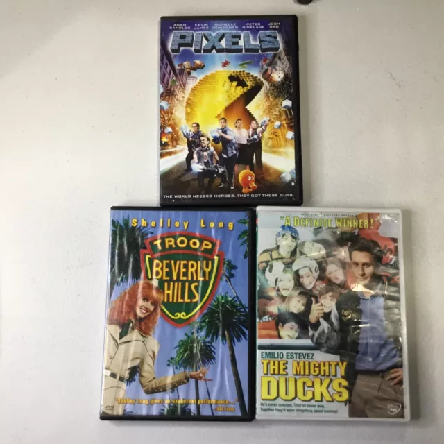 Lot Of 3, Comedy DVDs Beverly Hills, Mighty Ducks, Pixels, MULTIPLES SHIP/FREE!