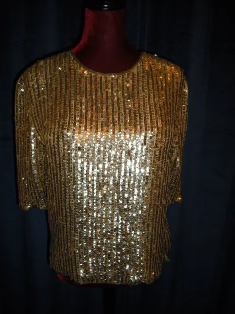 Ginger Rogers Owned & Worn 1970's Gold Sequin top Hairstylist Sydney Guilaroff