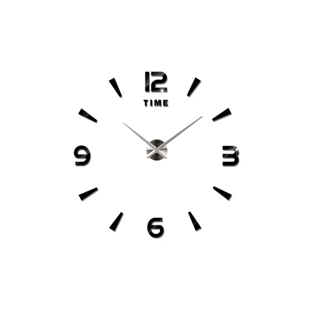Fashion Modern DIY Wall Clock Large 3D Clock Acrylic Big Watch Mirror Metal