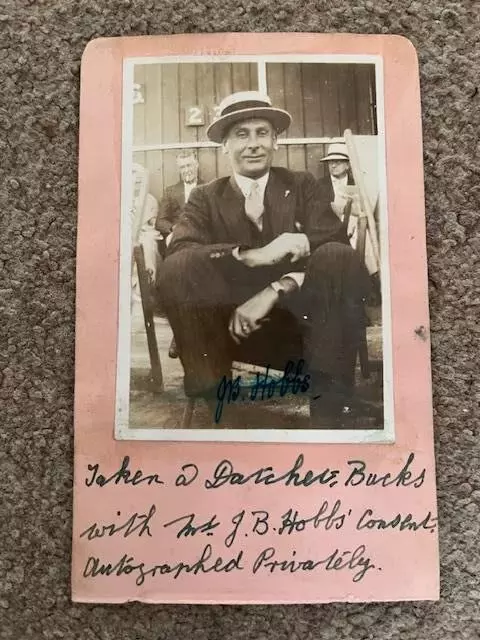 Sir Jack Hobbs - England 1904-1930 - Beautifully Signed Original Photograph