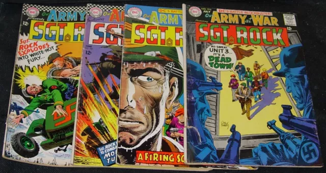 Sgt Rock,Our Army at War 175,181,192,195,lot of 4 Silver Age DC War Comics