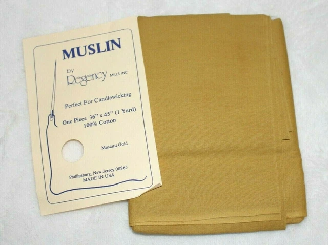 Tela de muselina oro mostaza de Regency Mills Inc. 100 % algodón 1 yarda para candelabro