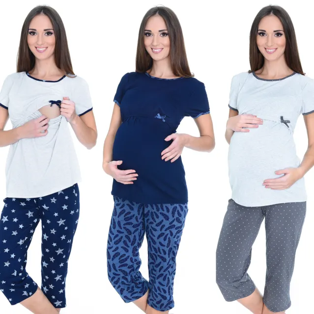 Mija - 3in1 Stillpyjama Stillschlafanzug Umstandspyjama Pyjama Schlafanzuge 4119