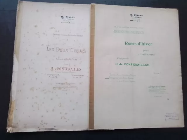 4 Partitions Anciennes Piano & Chant -  H. De Fontenailles -  Voir Descriptif