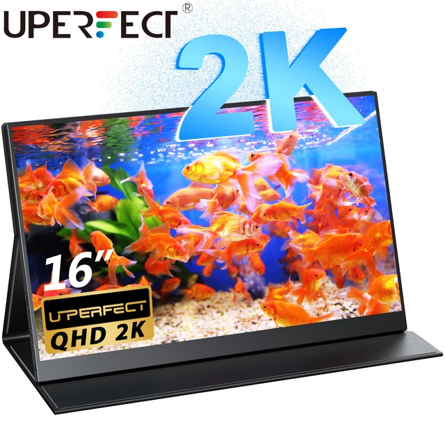 UPERFECT 16" 2K QHD Portable Monitor PC Bildschirm 16:10 Screen PC Monitor