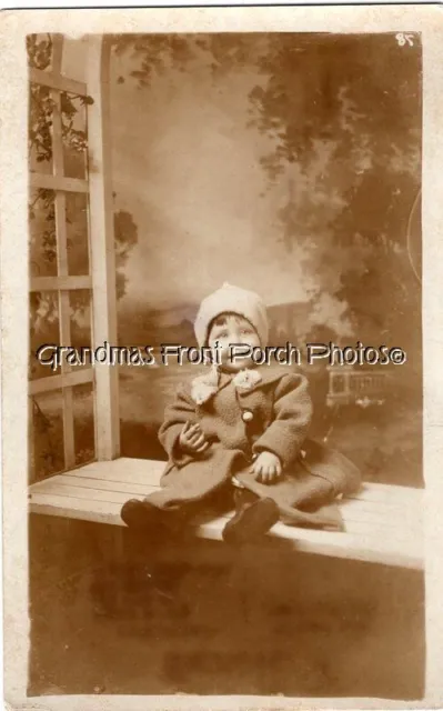 RPPC Precious Little Girl w Hat & Coat by Rensler's Vintage Photo Postcard c1925