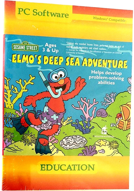 Sesame Street PC Software Kids Education Computer Elmo's Deep Sea Adventure New Sesame Street PC Software Kids Education Computer Elmo's Deep Sea Adventure New