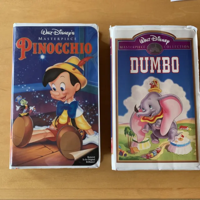 Pinocchio and Dumbo Masterpiece collection VHS tape Walt Disney 