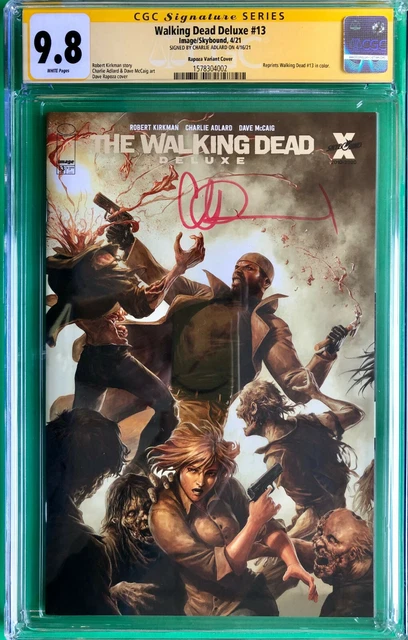 Walking Dead Deluxe #13 Rapoza Connecting Cover CGC 9.8 Signed By Charlie Adlard