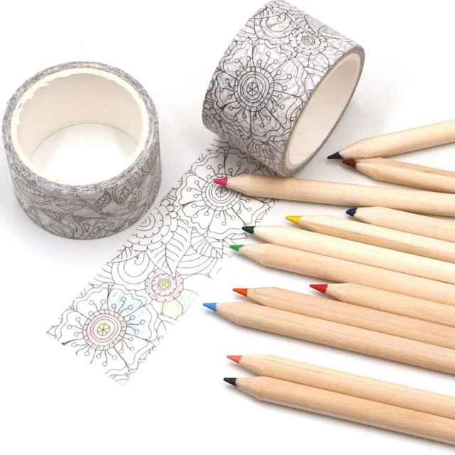 1 juego/14 piezas de cinta ancha Washi cinta de papel Washi boceto papel blanco