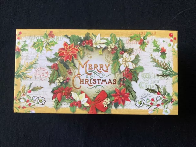New! Punch Studio Merry Christmas Verbena Soap in cardboard keepsake music box
