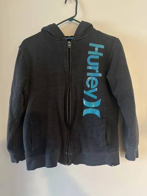 Hurley Hoodie Sweatshirt Kids Youth Full Zip Sherpa Lined LARGE