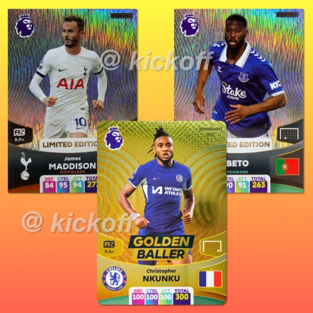 Panini Adrenalyn XL 2024: Nkunku GOLDEN BALLER + Maddison, Beto LIMITED EDITIONS