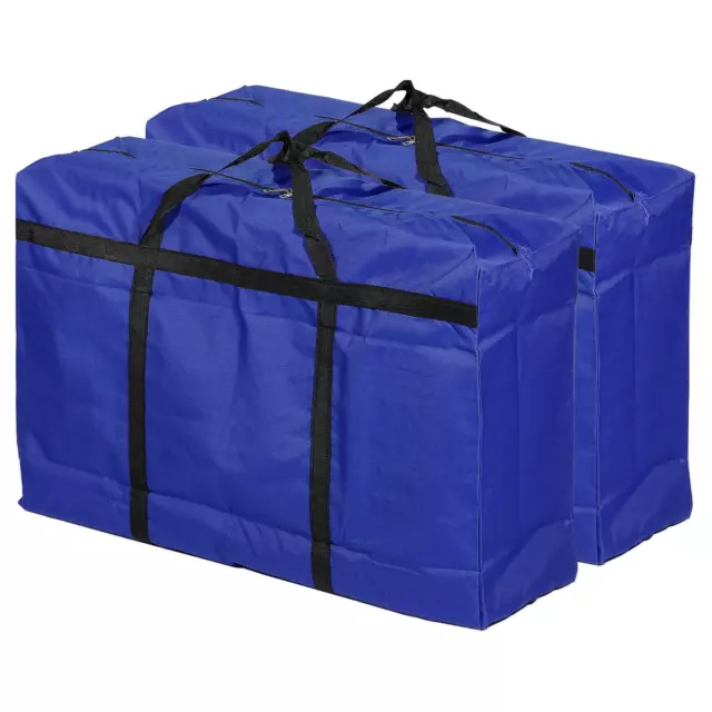 2PCS Heavy Duty Extra Large Storage Bags Blue Moving Bag for