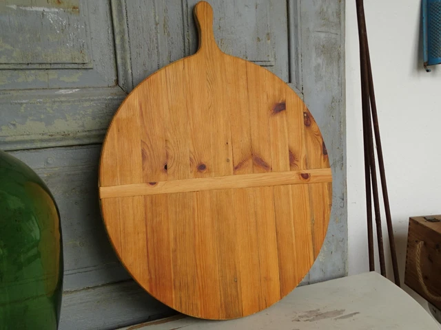 X2636 Altes Backbrett | Küchenbrett | rund | Kuchenbrett | Durchmesser ca 49,5cm