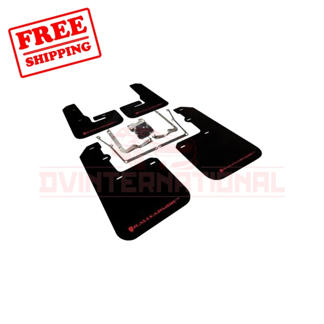 Rally Armor Black Mud Flaps with Red Logo for 2015-2017 VW Jetta MKVII