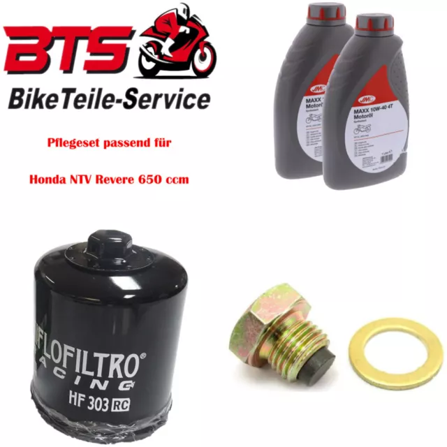 Pflegeset 2L Öl, Filter, Ablassschraube passend für Honda NTV Revere 650 ccm 17