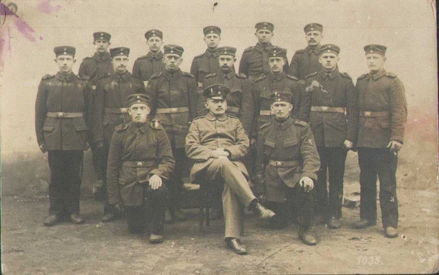 Soldaten-Portrait, Landwehr-Infanterie-Regiment 102, Foto-Feldpostkarte Radeburg