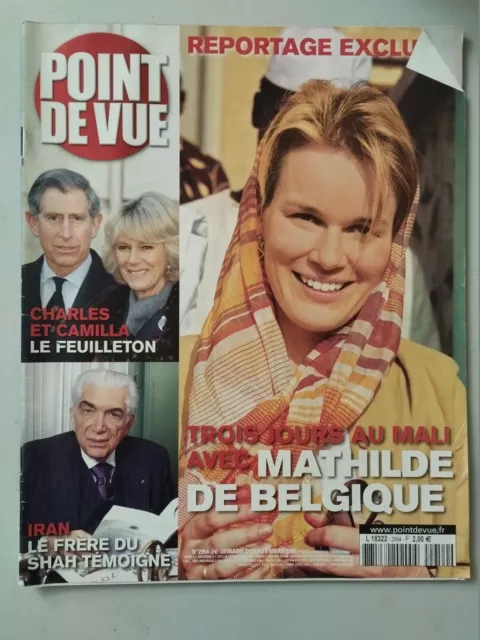 Point de Vue 2/03/2003; Mathilde de Belgique au Mali/ Charles et Camilla/ Iran