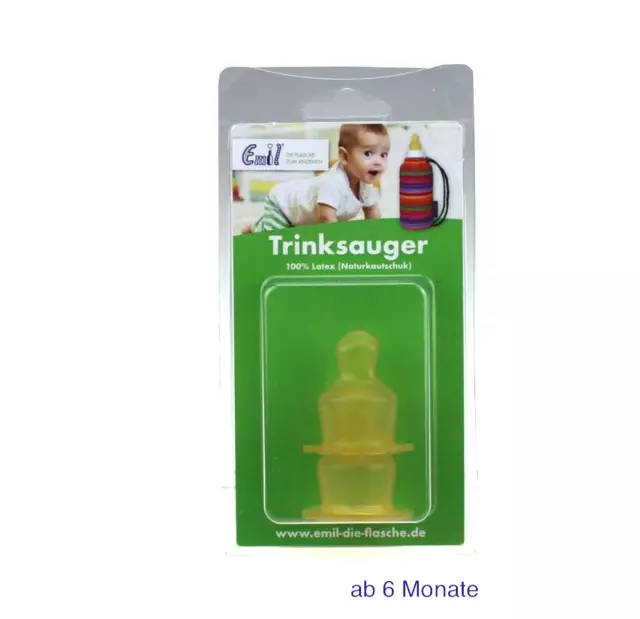 Emil 100% Latex Trinksauger Flaschensauger Babyflasche 2 St. ab 6 Monate