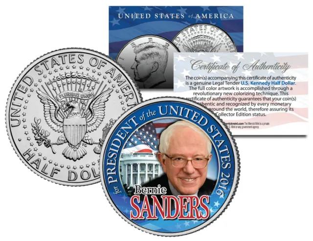 BERNIE SANDERS FOR PRESIDENT 2016 - JFK Half Dollar US Coin Political CAMPAIGN