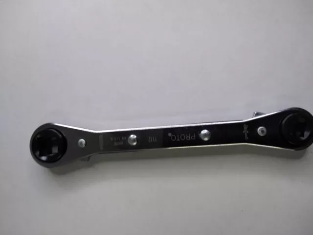 PROTO 1112 REFRIGERATION WRENCH 1/4" x 3/8" SQUARE & 3/16" x 5/16" SQUARE