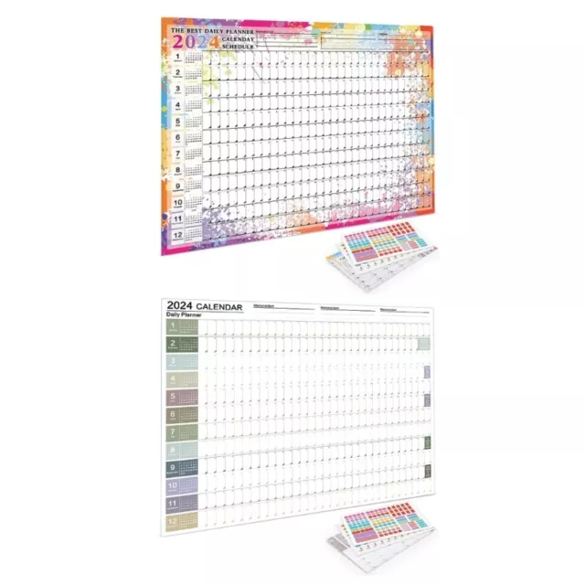 Wall Calendar Year Planner 2024 in Poster Size 14 Month Landscape Format Planner