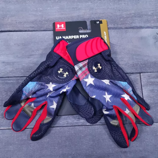 UNDER ARMOUR Bryce Harper Pro Batting Gloves Mens LARGE USA Limited Edition