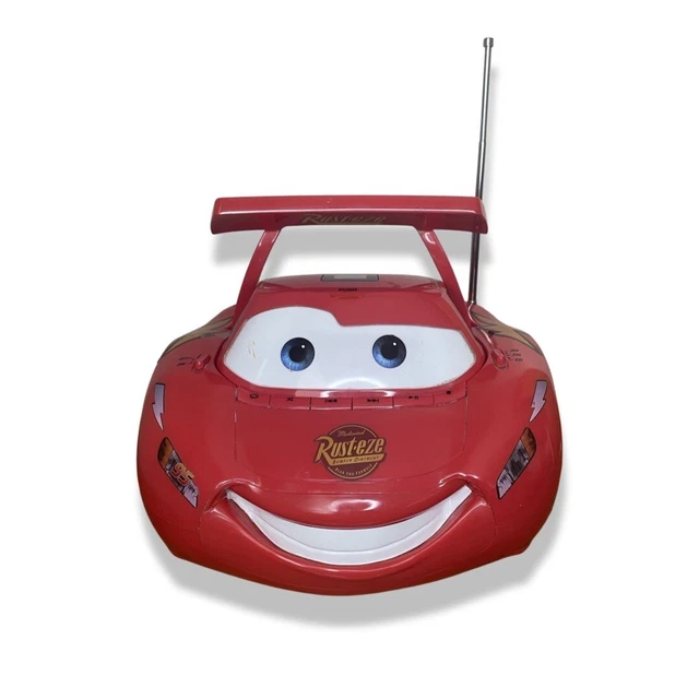 DISNEY PIXAR CARS Lightning McQueen Red Boombox Am/Fm Radio CD Player