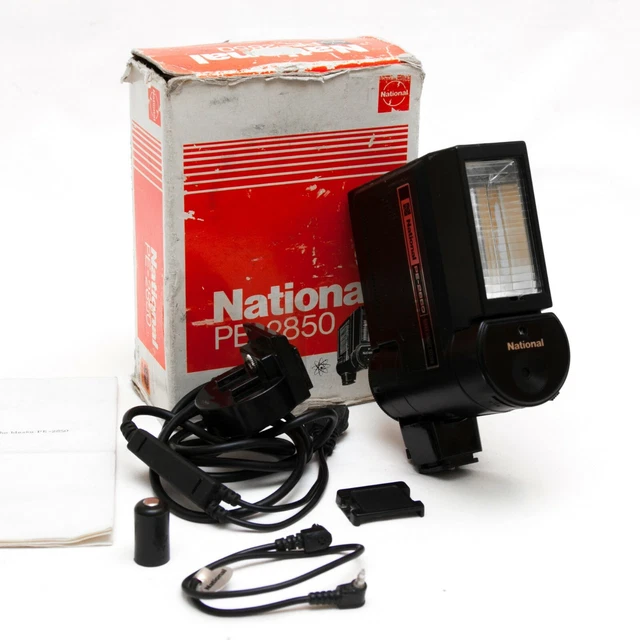 BOXED National PE-2850 Electronic Flash JAPAN Nikon F3 FM2 FE2 Canon A-1 AE1 F1