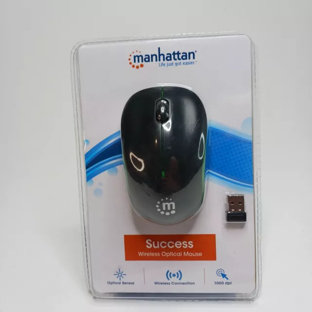 Manhattan Success Wireless Optical Mouse (Green/Black)
