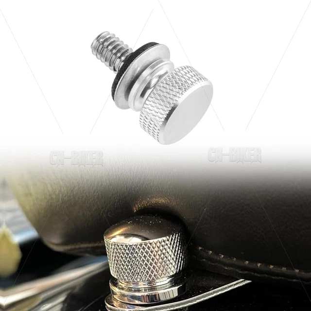 Trichtu Mount Black Aluminum Rear Seat Bolt Screw Nut – Fits Harley Davidson 1996-2023 – 1/4-20 Thread