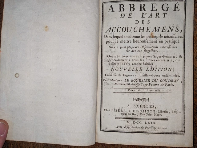 Livre Ancien XVIIIe : Le Boursier Du Coudray - Abrégé De L'art Des Accouchements, Médecine Obstétrique