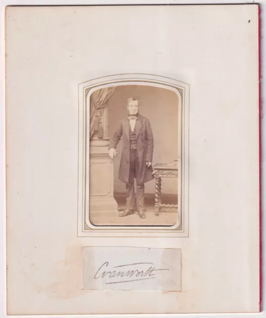 Original Cdv photo autograph politician Lord Cranworth Robert Monsey  Rolfe 1860