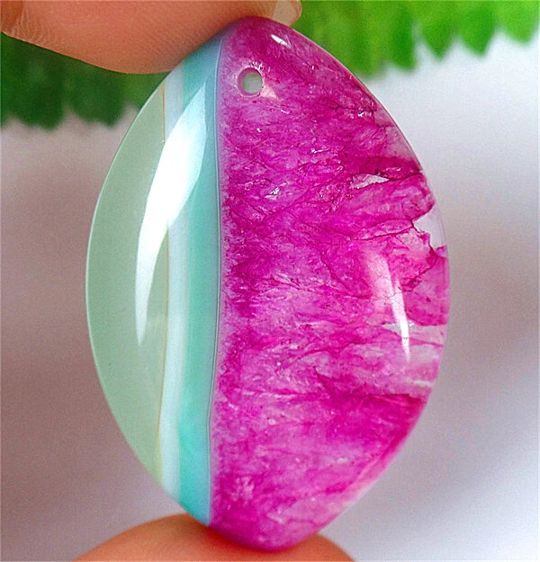 48x32x6mm Rose&Green Druzy Geode Agate Marquise Pendant Bead ZL5541