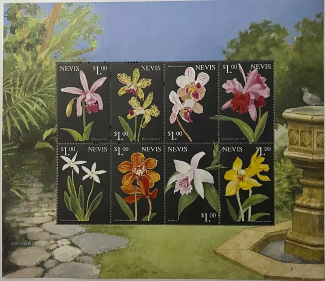 Nevis 1999 - Orchids Flowers - Sheet of 8 Stamps - Scott #1150 - MNH