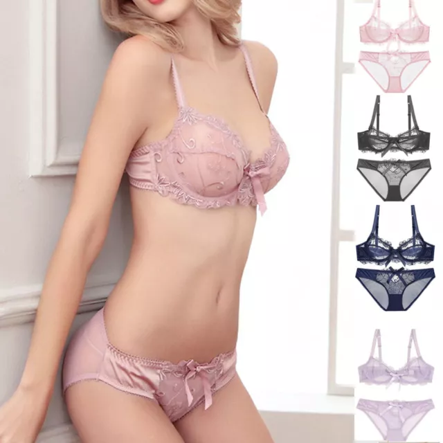 LADIES BRAS SET Ultra-thin Non Padded Underwired Brassiere Sissy Sexy  Lingerie £11.75 - PicClick UK