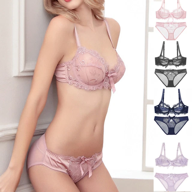 Sexy Women Bras Lace Sheer Bralette Underwired Unpadded Underwear  Ultra-Thin See Through Lingerie Brassiere A B C D DD Cup