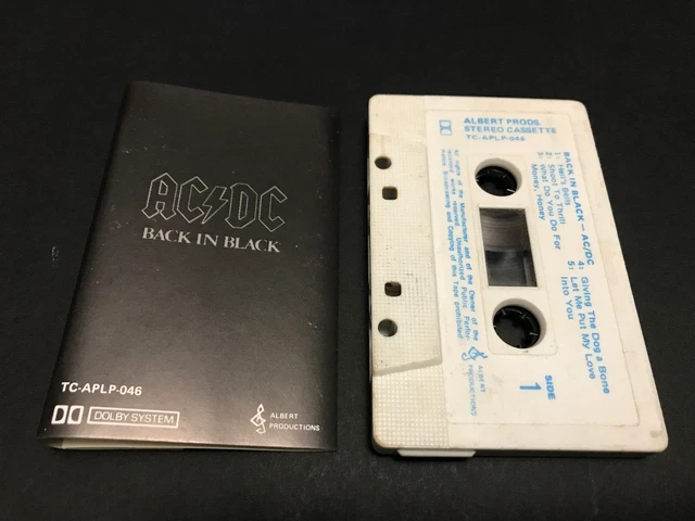 AC/DC BACK IN Black Australian Cassette Tape Acdc Albert Emi $37.40 ...