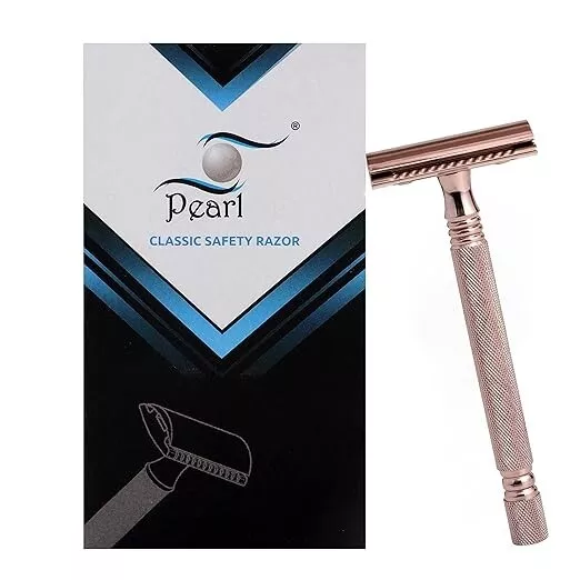 Pearl Shaving Double Edge Safety Razor SS-01 Blush Wine made with Brass Metal