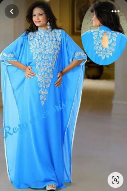 SALE New Moroccan Dubai Kaftans Farasha Abaya Dress Very Fancy Long Gown rozy