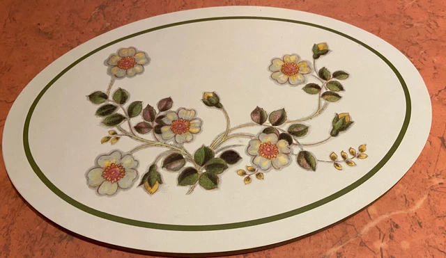 M&S Hojas de Otoño Ovalado TeaPot Alfombra Protectora Prenda de Trabajo Melamina 11x8ins Base Tachonada