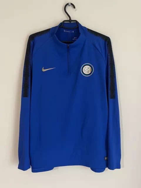 INTER MILAN 2017 2018 Nike Drill Strike Training Football Jacket Sz XL Men Blue