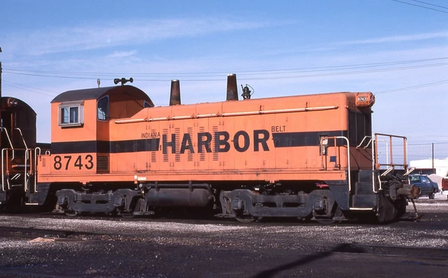 MR: Orig Slide IHB Indiana Harbor Belt Solid Orange NW2 #8753 - Gibson IN 1984