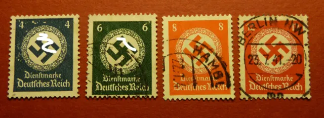 Deutsches Reich Dienstmarken 1934. Stempel Hamburg, Berlin. 1071
