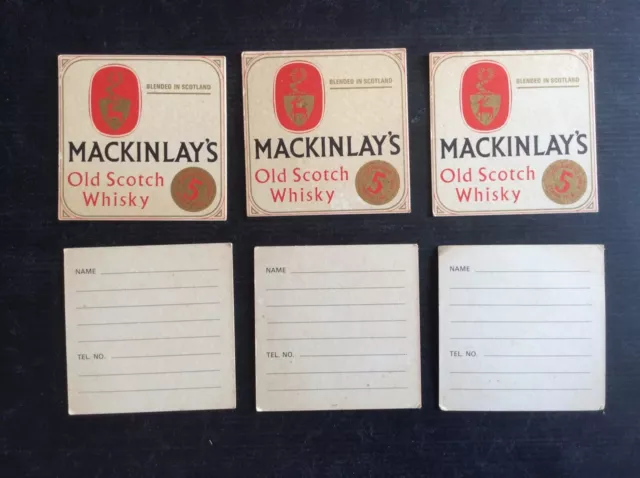 6 x Mackinlay,s  Scotch Whisky 1970,s Australian Issue collectable BEER COASTERS